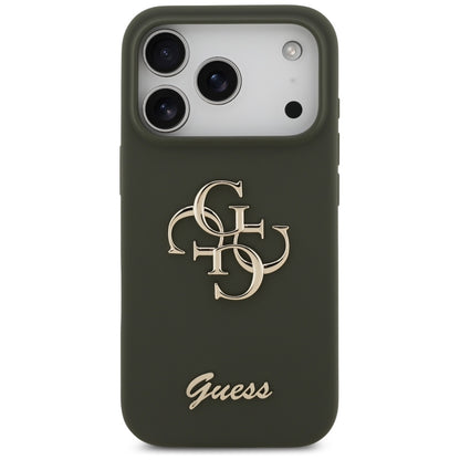 Ovitek za Apple iPhone 17 Pro Max, Guess, Big 4G Script, Kaki