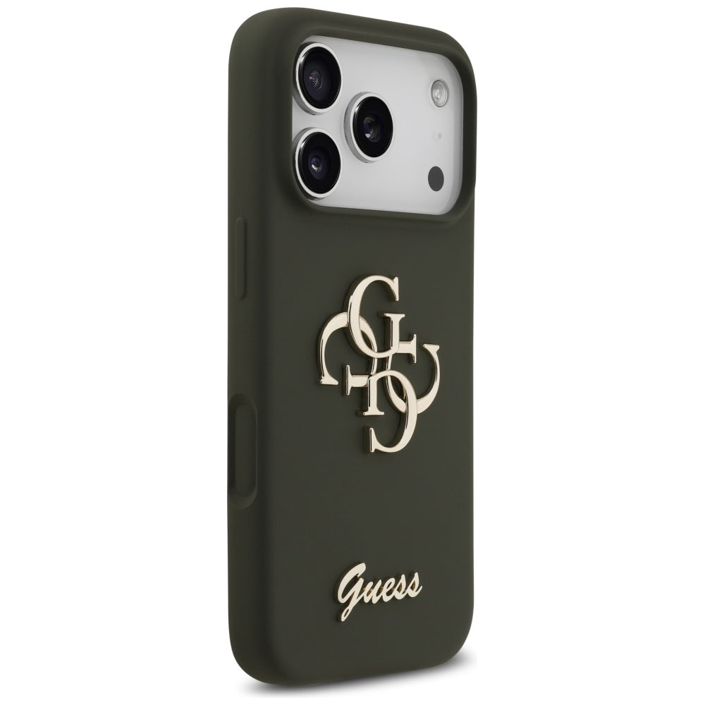 Ovitek za Apple iPhone 17 Pro Max, Guess, Big 4G Script, Kaki