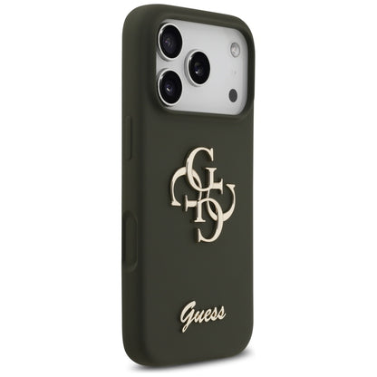 Ovitek za Apple iPhone 17 Pro Max, Guess, Big 4G Script, Kaki