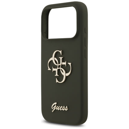 Ovitek za Apple iPhone 17 Pro Max, Guess, Big 4G Script, Kaki