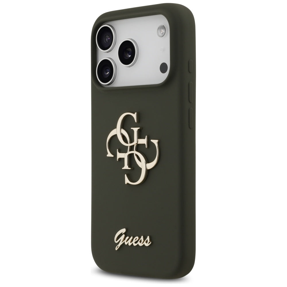 Ovitek za Apple iPhone 17 Pro Max, Guess, Big 4G Script, Kaki