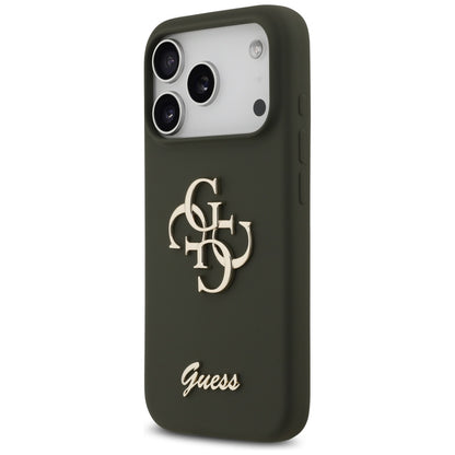 Ovitek za Apple iPhone 17 Pro Max, Guess, Big 4G Script, Kaki