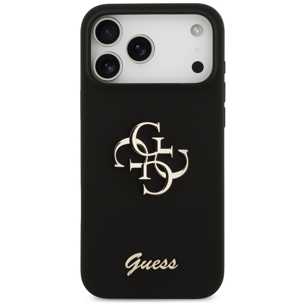 Ovitek za Apple iPhone 17 Pro Max, Guess, Big 4G Script, črn