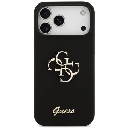 Ovitek za Apple iPhone 17 Pro Max, Guess, Big 4G Script, črn