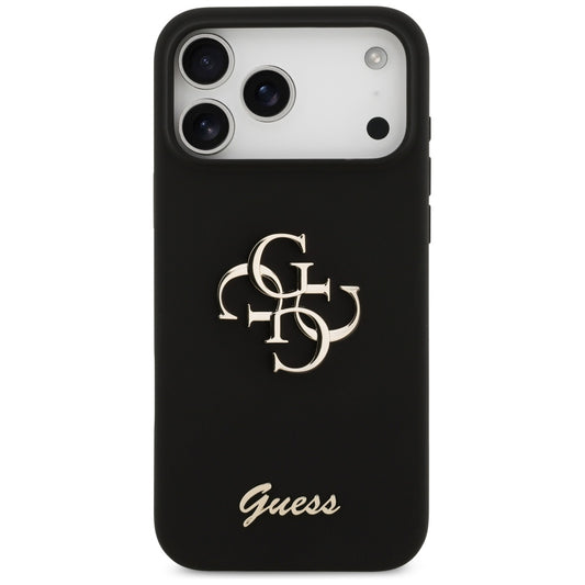 Ovitek za Apple iPhone 17 Pro Max, Guess, Big 4G Script, črn
