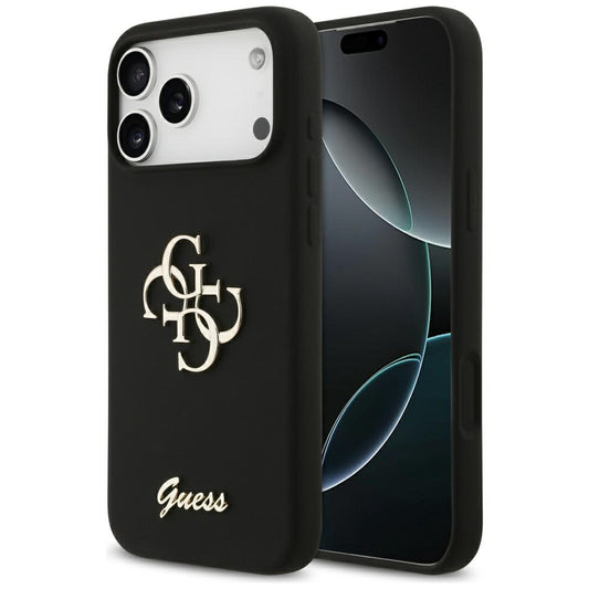 Ovitek za Apple iPhone 17 Pro Max, Guess, Big 4G Script, črn