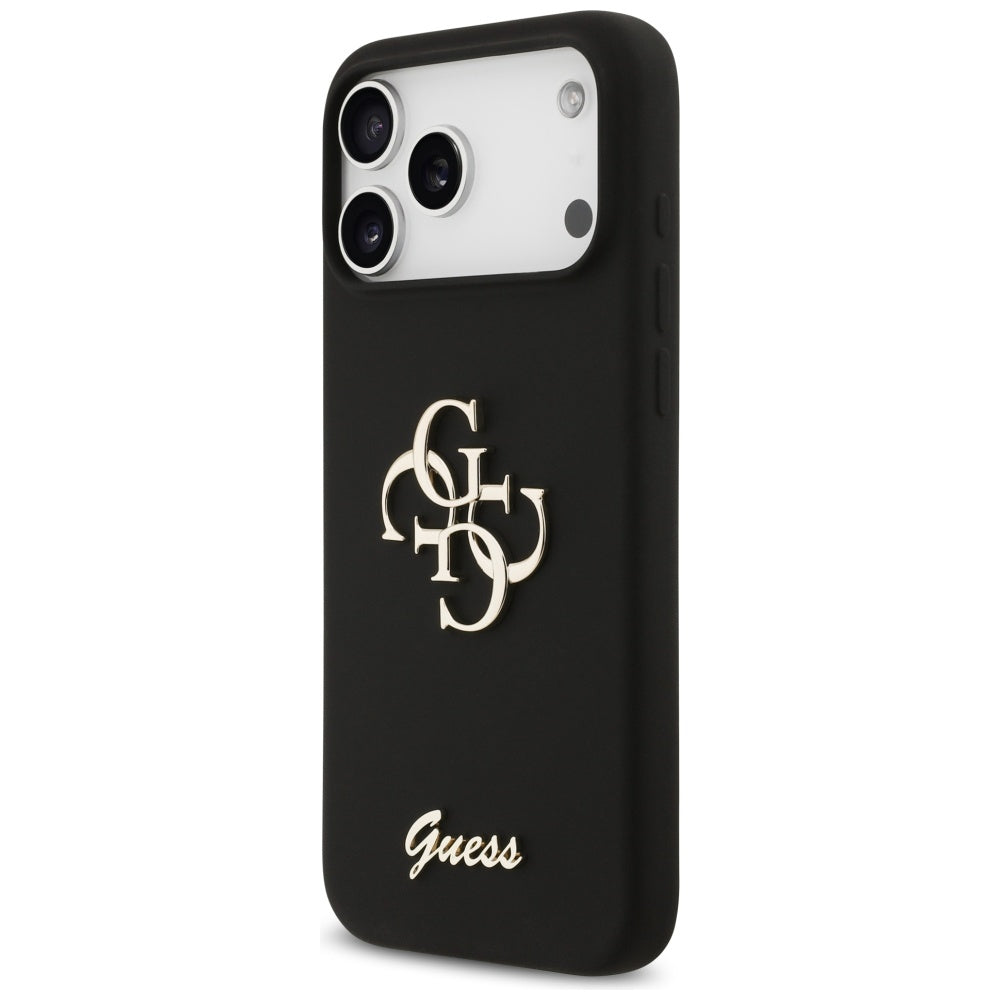 Ovitek za Apple iPhone 17 Pro Max, Guess, Big 4G Script, črn
