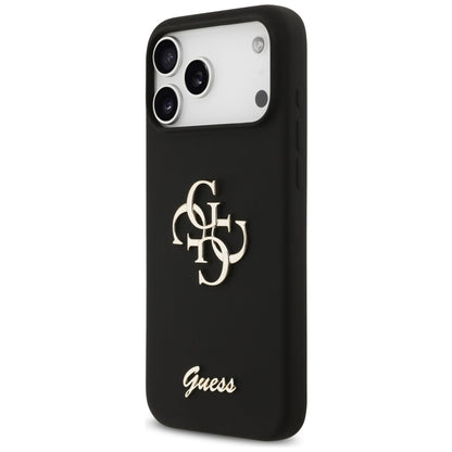 Ovitek za Apple iPhone 17 Pro Max, Guess, Big 4G Script, črn