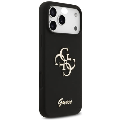 Ovitek za Apple iPhone 17 Pro Max, Guess, Big 4G Script, črn