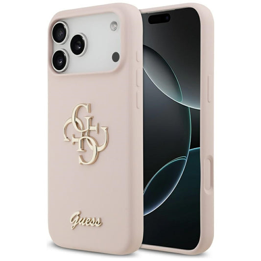 Ovitek za Apple iPhone 17 Pro Max, Guess, Big 4G Script, Svetlo roza