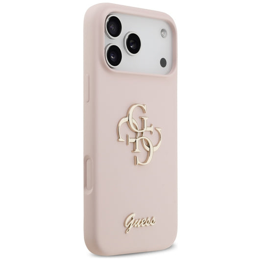 Ovitek za Apple iPhone 17 Pro Max, Guess, Big 4G Script, Svetlo roza