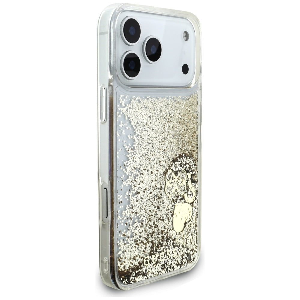 Ovitek za Apple iPhone 17 Pro Max, Guess, Liquid Glitter Charms, Zlata