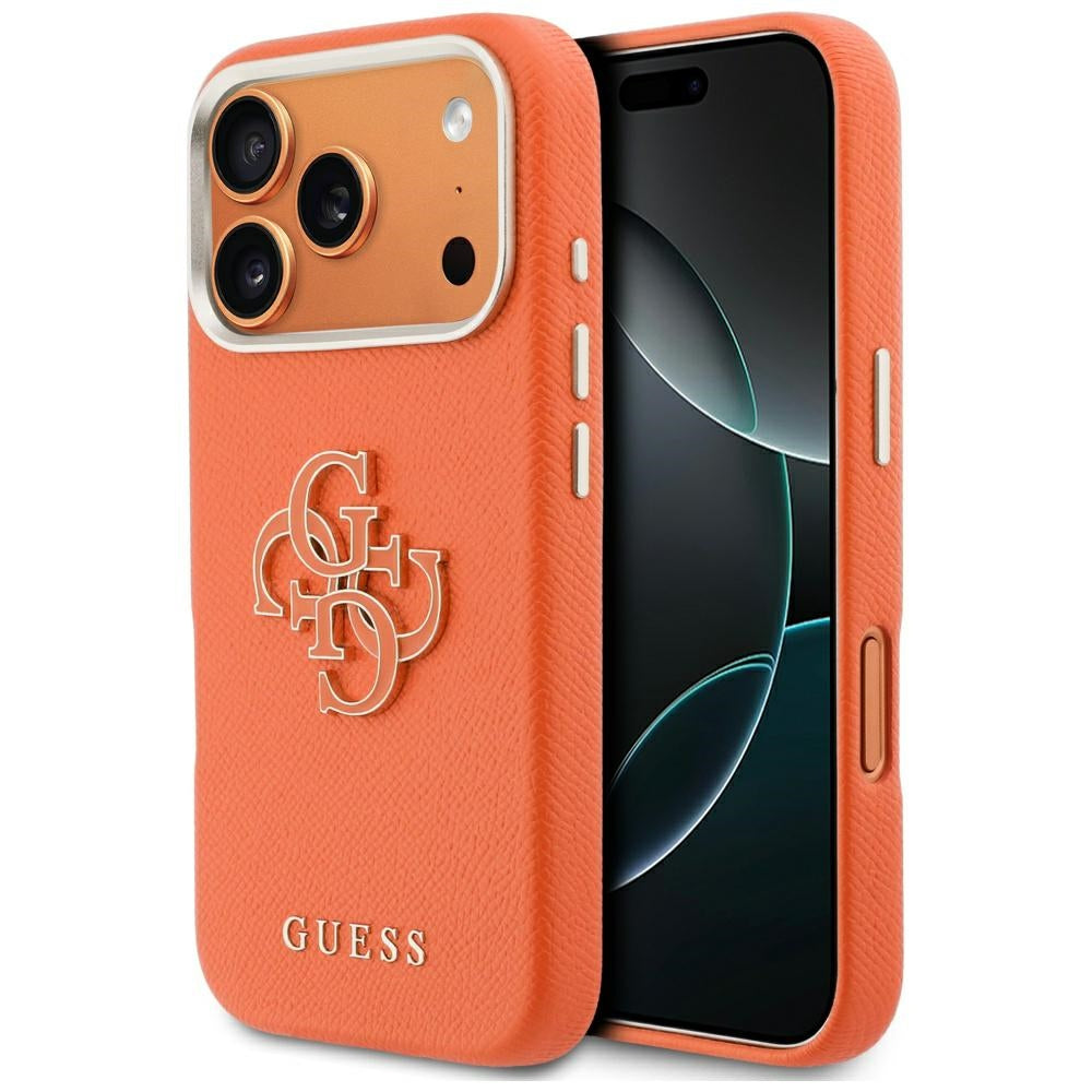 Ovitek za Apple iPhone 17 Pro Max, GUESS, Resin Logo, Oranžen