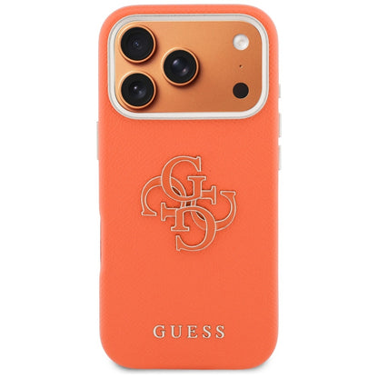 Ovitek za Apple iPhone 17 Pro Max, GUESS, Resin Logo, Oranžen