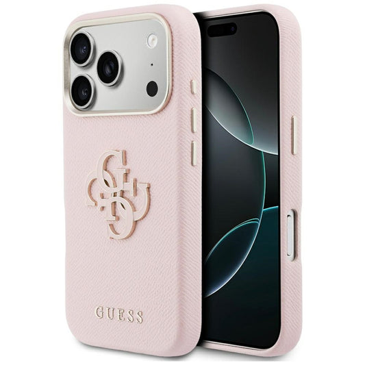 Ovitek za Apple iPhone 17 Pro Max, Guess, Resin Logo, Roza
