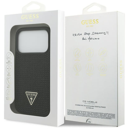 Ovitek za Apple iPhone 17 Pro Max, Guess, Rhinestone Triangle Logo, črn