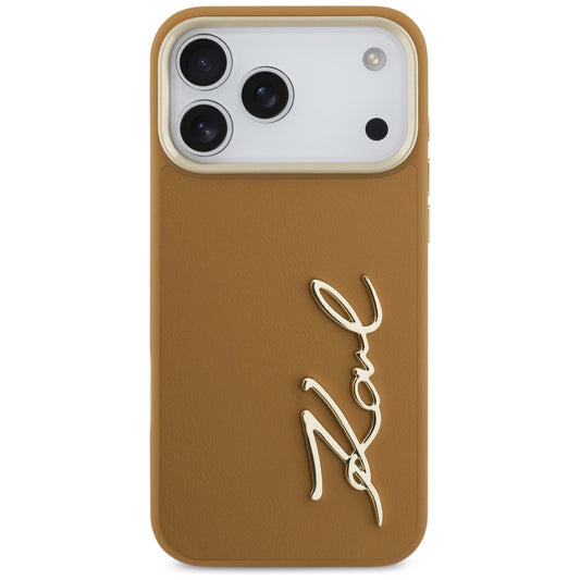 Ovitek za Apple iPhone 17 Pro Max, Karl Lagerfeld, Script Logo, Rjava