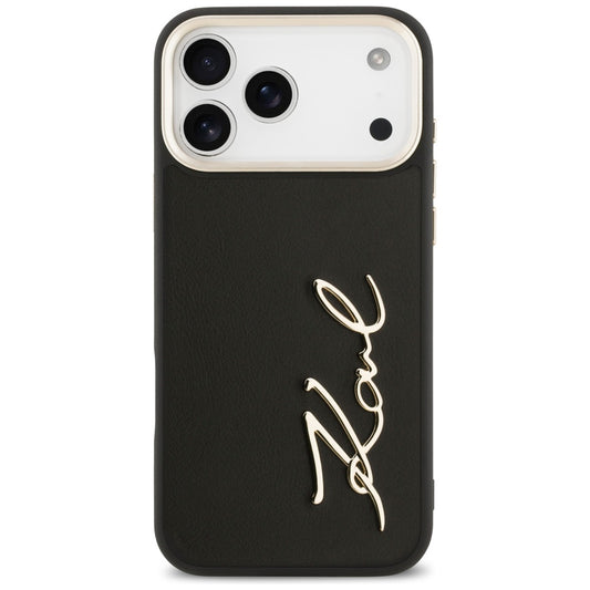 Ovitek za Apple iPhone 17 Pro Max, Karl Lagerfeld, Script Logo, Črna