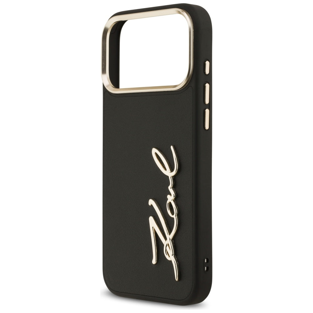 Ovitek za Apple iPhone 17 Pro Max, Karl Lagerfeld, Script Logo, Črna