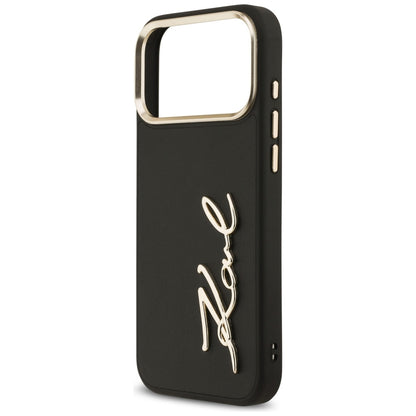 Ovitek za Apple iPhone 17 Pro Max, Karl Lagerfeld, Script Logo, Črna