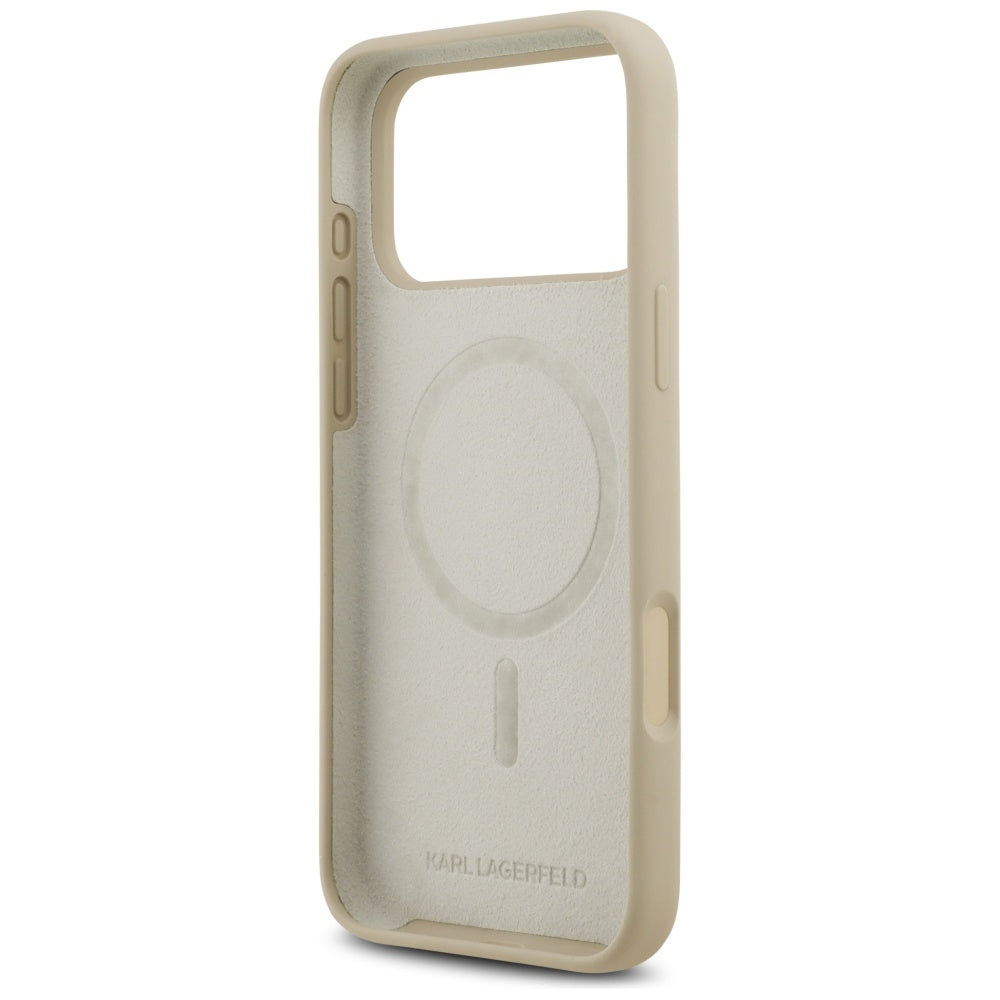 Ovitek za Apple iPhone 17 Pro Max, Karl Lagerfeld, Sketch and Logo Karl, Rjava