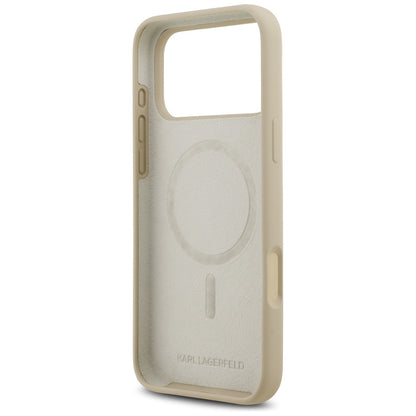 Ovitek za Apple iPhone 17 Pro Max, Karl Lagerfeld, Sketch and Logo Karl, Rjava
