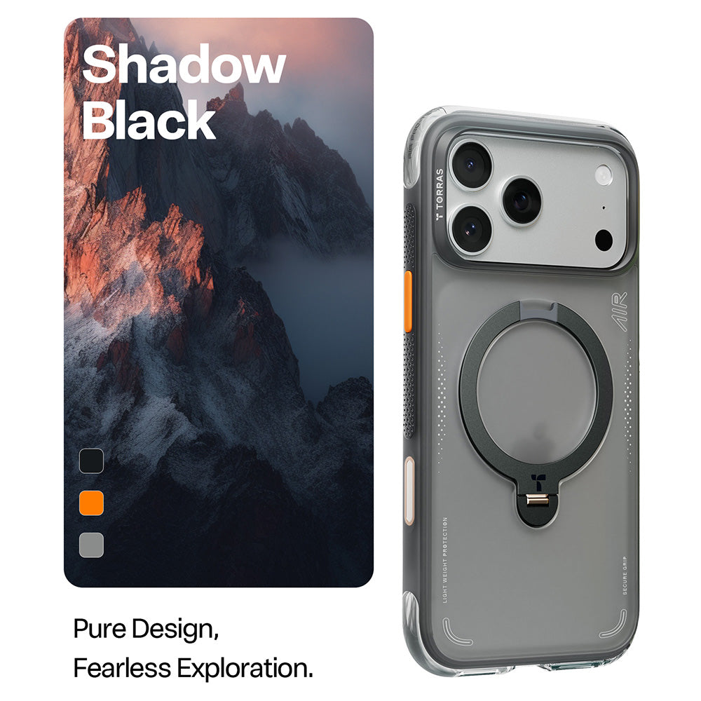 Ovitek za Apple iPhone 17 Pro Max, Torras, Ostand Spin Air, Siv