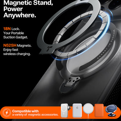 Ovitek za Apple iPhone 17 Pro Max, Torras, Ostand Spin Air, Siv