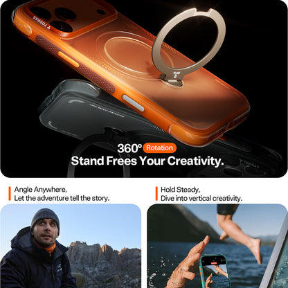 Ovitek za Apple iPhone 17 Pro Max, Torras, Ostand Spin Air, Siv