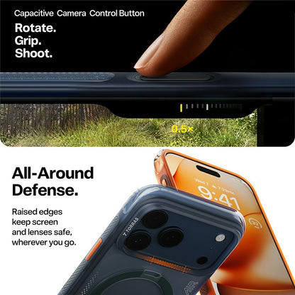 Ovitek za Apple iPhone 17 Pro Max, Torras, Ostand Spin Air, Oranžen