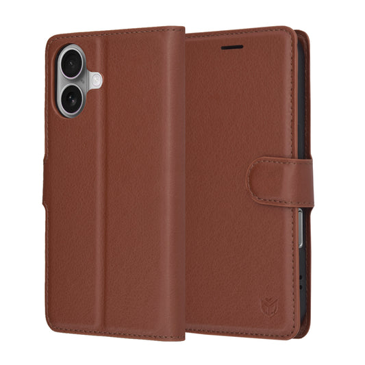 Ovitek za Apple iPhone 17, Techsuit, Leather Folio, rjava