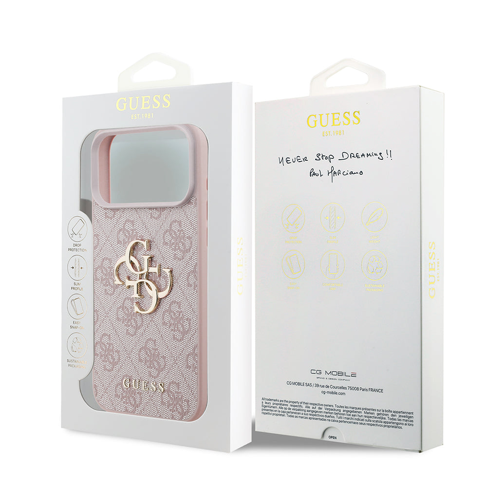 Ovitek za Apple iPhone 18 Pro / 17 Pro, Guess, 4G Big Logo, roza