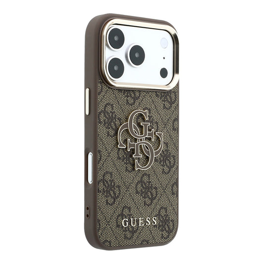 Ovitek za Apple iPhone 18 Pro / 17 Pro, Guess, 4G Big Resin Logo, rjav