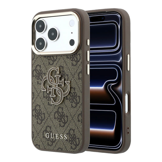 Ovitek za Apple iPhone 18 Pro / 17 Pro, Guess, 4G Big Resin Logo, rjav