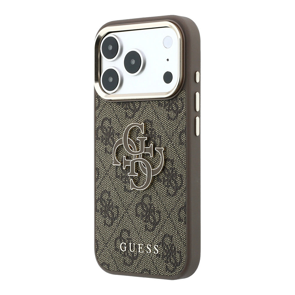 Ovitek za Apple iPhone 18 Pro / 17 Pro, Guess, 4G Big Resin Logo, rjav
