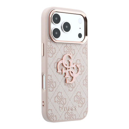 Ovitek za Apple iPhone 18 Pro / 17 Pro, Guess, 4G Big Resin Logo, Roza
