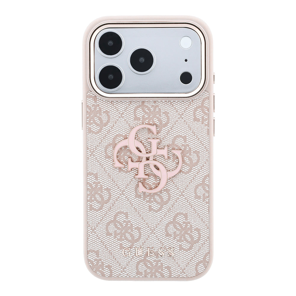 Ovitek za Apple iPhone 18 Pro / 17 Pro, Guess, 4G Big Resin Logo, Roza