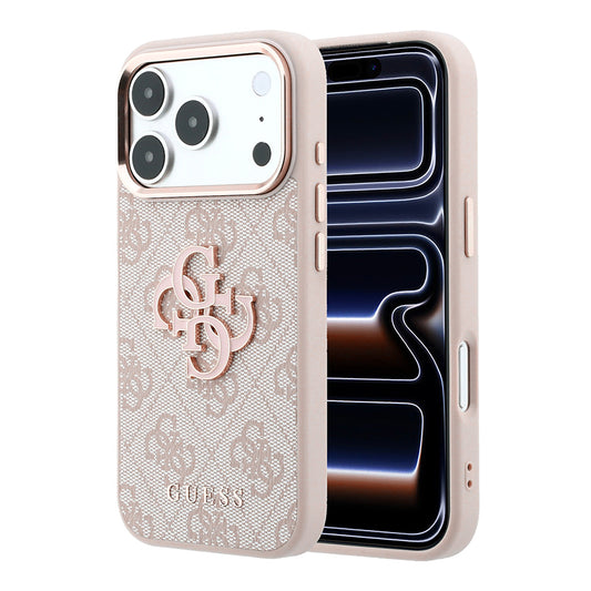 Ovitek za Apple iPhone 18 Pro / 17 Pro, Guess, 4G Big Resin Logo, Roza