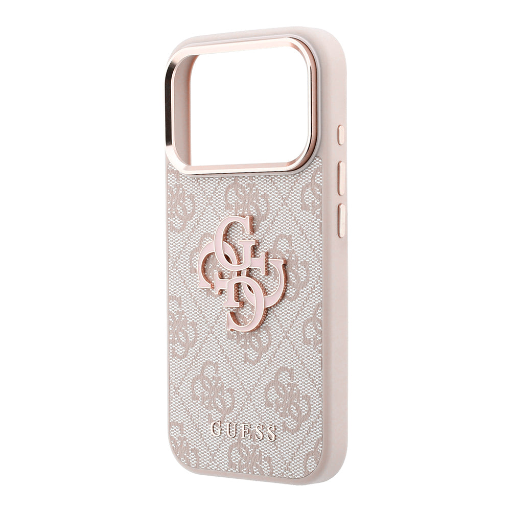 Ovitek za Apple iPhone 18 Pro / 17 Pro, Guess, 4G Big Resin Logo, Roza