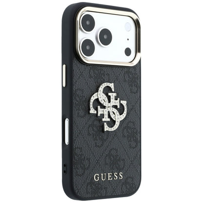 Ovitek za Apple iPhone 18 Pro / 17 Pro, Guess, 4G Big Strass Logo, Črn
