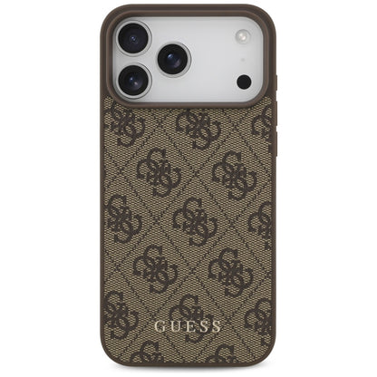 Ovitek za Apple iPhone 18 Pro / 17 Pro, Guess, 4G Classic Logo, rjav