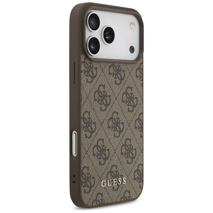Ovitek za Apple iPhone 18 Pro / 17 Pro, Guess, 4G Classic Logo, rjav