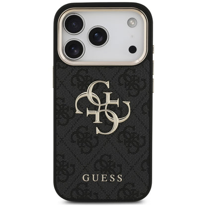 Ovitek za Apple iPhone 18 Pro / 17 Pro, Guess, 4G Classic Logo z naramničkom, Črno zlata
