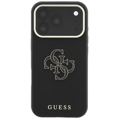 Ovitek za Apple iPhone 18 Pro / 17 Pro, Guess, Grained Big Resin Logo, Črn
