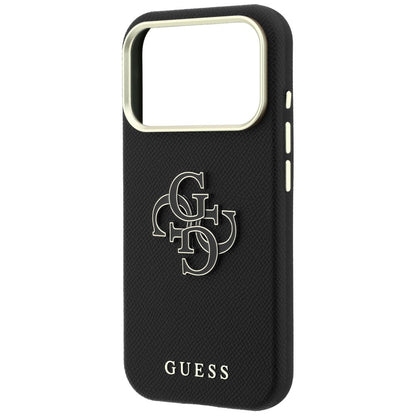 Ovitek za Apple iPhone 18 Pro / 17 Pro, Guess, Grained Big Resin Logo, Črn