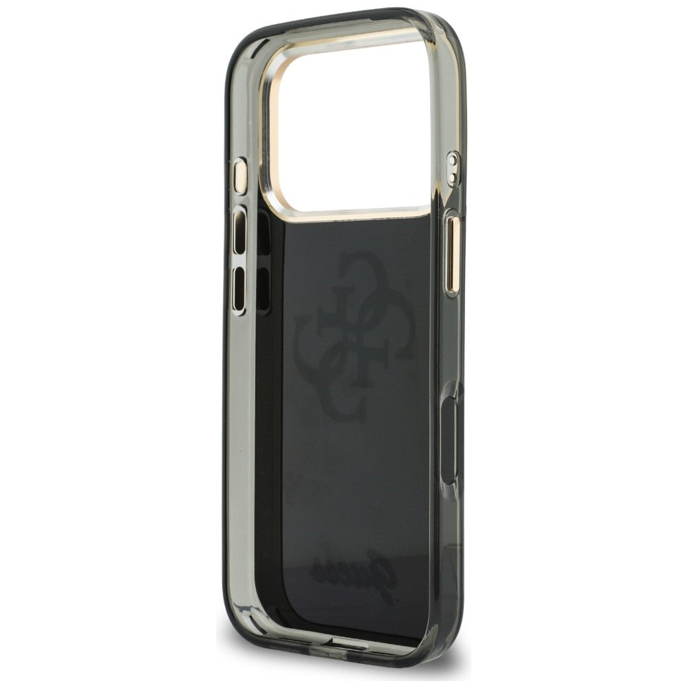 Ovitek za Apple iPhone 18 Pro / 17 Pro, Guess, IML 4G Metal Script, Črn