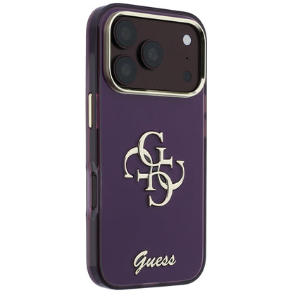 Ovitek za Apple iPhone 18 Pro / 17 Pro, Guess, IML 4G Metal Script, Vijoličen