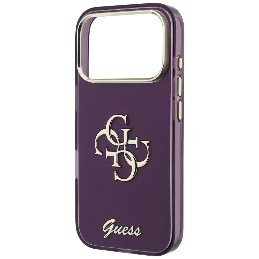 Ovitek za Apple iPhone 18 Pro / 17 Pro, Guess, IML 4G Metal Script, Vijoličen