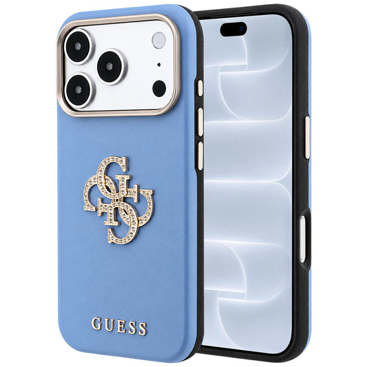 Ovitek za Apple iPhone 18 Pro / 17 Pro, Guess, Smooth Big Strass Logo, Bleu