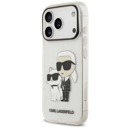 Ovitek za Apple iPhone 18 Pro / 17 Pro, Karl Lagerfeld, IML Glitter Karl and Choupette NFT, prozoren